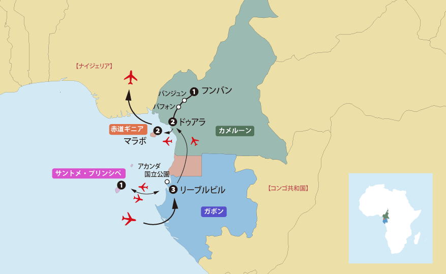 アフリカ中部４カ国地図pc