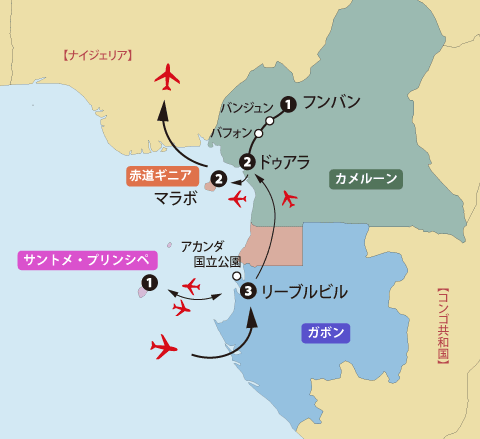 アフリカ中部４カ国地図sp