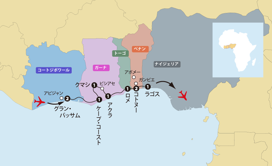 ギニア湾岸５カ国地図sp