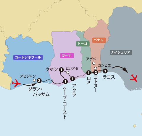 ギニア湾岸５カ国地図sp