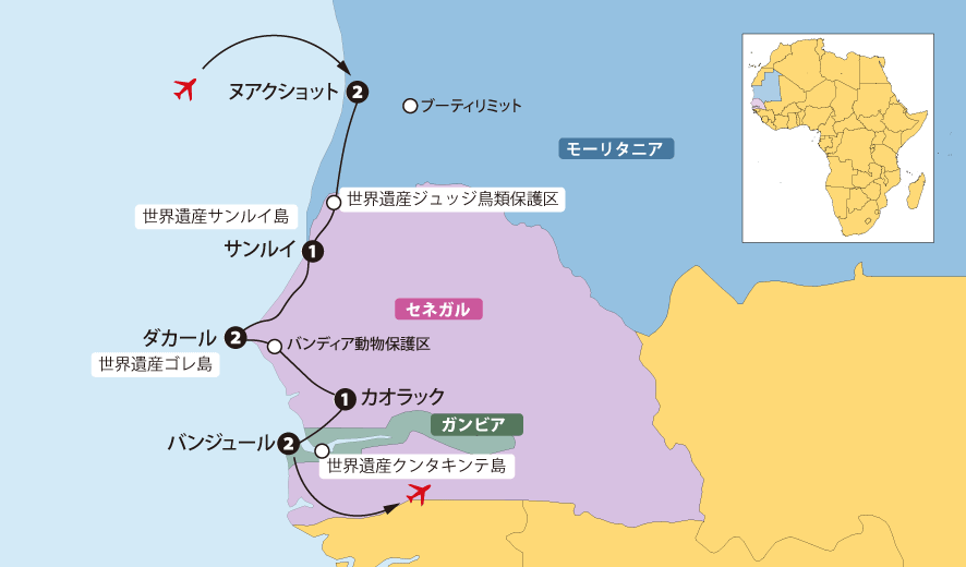 アフリカ大陸最西端地図sp