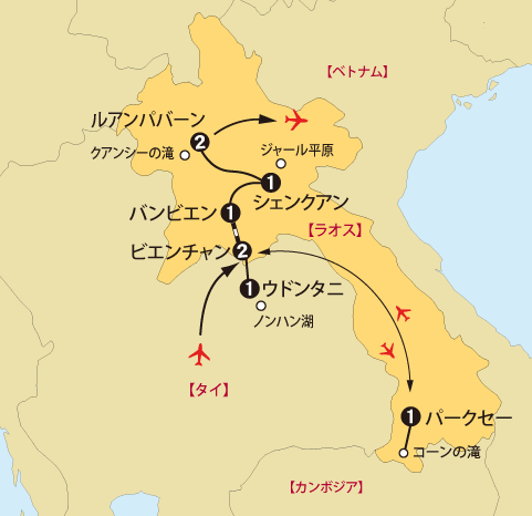 ノンハン湖とラオス地図sp