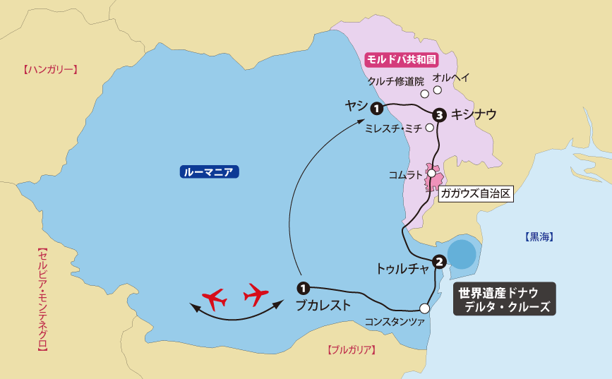 モルドバ共和国ガガウズ自治区とドナウデルタ地図pc