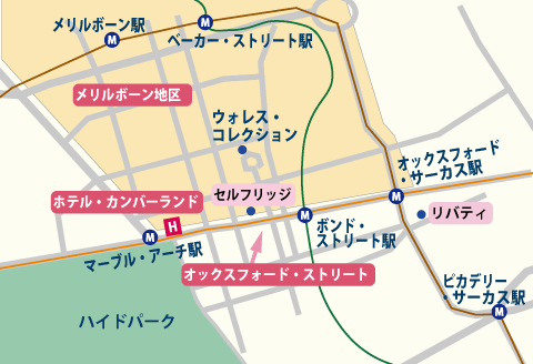 カンバーランドホテル周辺地図