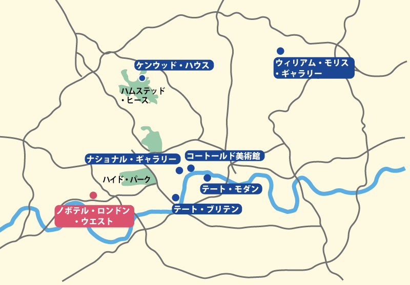 ロンドン美術館巡り地図pc