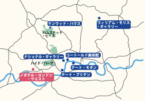 ロンドン美術館巡り地図sp