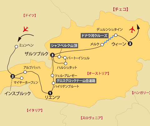 C/PYオーストリア12日間地図