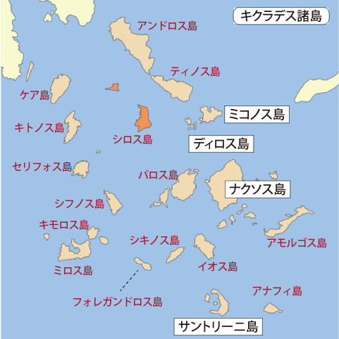 キクラデス諸島地図