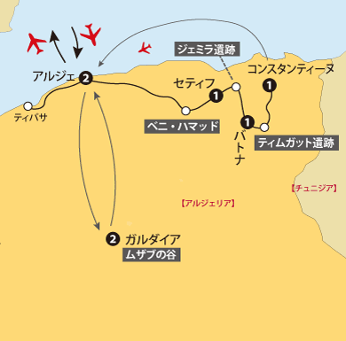 アルジェリア10日間地図sp