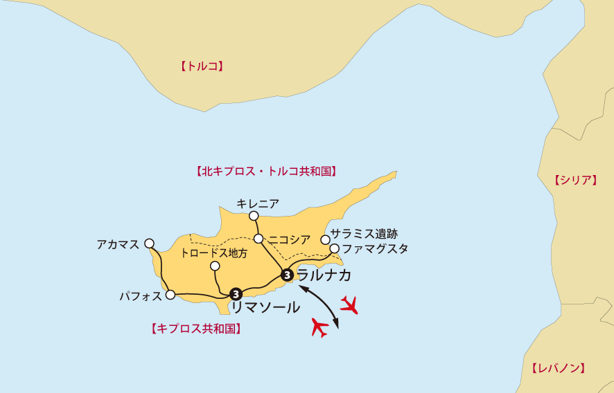 キプロス9日間地図pc
