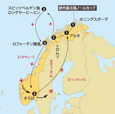 北極圏絶景巡り地図sp