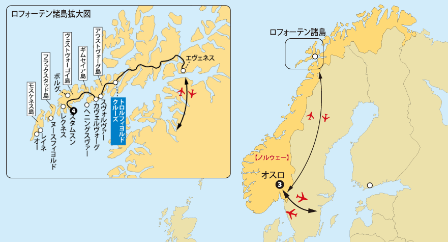 ロフォーテン諸島地図