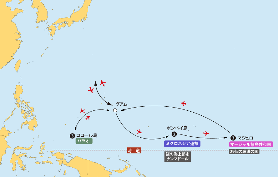 パラオ・ミクロネシア・マーシャル地図pc