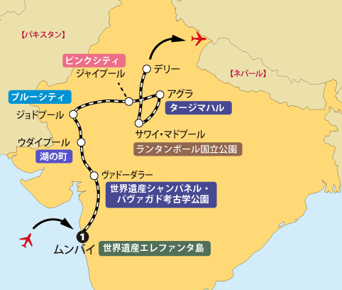 インド大周遊14日間地図sp