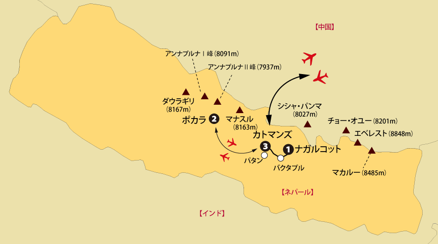 ヒマラヤ・ネパール地図