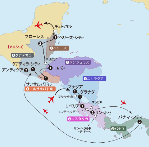 中米７カ国地図sp