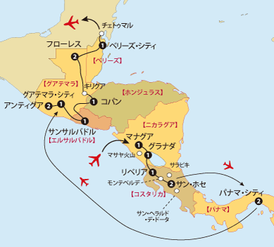 中米７カ国地図sp
