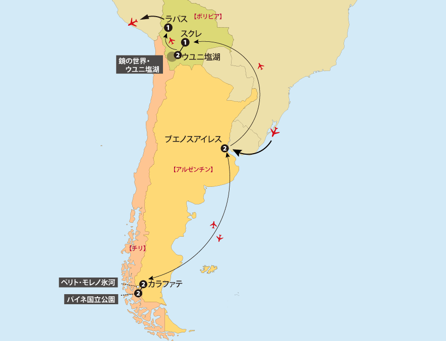 パタゴニア14日間地図pc