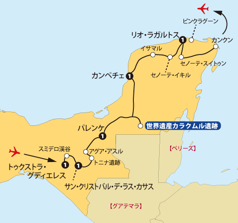 ユカタン・マヤ地図sp