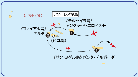 アソーレス諸島詳細地図