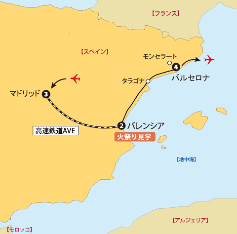 バレンシア火祭り・３大都市地図sp